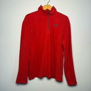 The North Face Men's Quarter Zip Red Fleece Polartec | L